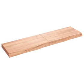 Light brown treated oak wood wall shelf 120x30x(2-6) cm by vidaXL, Shelves and shelves - Ref: Foro24-363693, Price: 57,99 €, ...