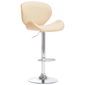 Cream synthetic leather kitchen stool by vidaXL, Kitchen stools - Ref: Foro24-287411, Price: 133,02 €, Discount: %