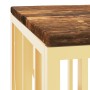 Golden stainless steel coffee table solid recycled wood by vidaXL, Coffee table - Ref: Foro24-350054, Price: 170,99 €, Discou...