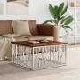 Stainless steel and silver recycled wood coffee table by vidaXL, Coffee table - Ref: Foro24-350061, Price: 127,28 €, Discount: %