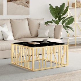 Golden stainless steel and glass coffee table 80x80x40 cm by vidaXL, Coffee table - Ref: Foro24-350060, Price: 199,48 €, Disc...