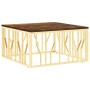 Golden stainless steel coffee table solid recycled wood by vidaXL, Coffee table - Ref: Foro24-350062, Price: 172,88 €, Discou...