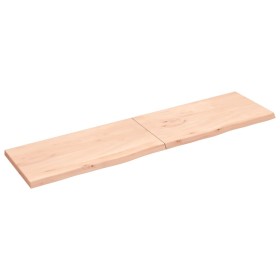 Untreated solid oak wood wall shelf 200x50x(2-4) cm by vidaXL, Shelves and shelves - Ref: Foro24-363608, Price: 97,80 €, Disc...