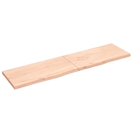 Untreated solid oak wood wall shelf 200x50x(2-4) cm by vidaXL, Shelves and shelves - Ref: Foro24-363608, Price: 97,99 €, Disc...