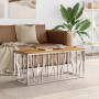 Stainless steel and solid silver acacia wood coffee table by vidaXL, Coffee table - Ref: Foro24-350055, Price: 171,00 €, Disc...