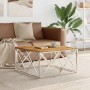 Stainless steel and solid acacia wood silver coffee table by vidaXL, Coffee table - Ref: Foro24-349975, Price: 152,23 €, Disc...