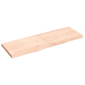 Untreated solid oak wood wall shelf 120x40x(2-4) cm by vidaXL, Shelves and shelves - Ref: Foro24-363574, Price: 52,99 €, Disc...