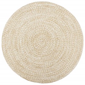 Alfombra hecha a mano de yute marrón y blanco 240 cm de vidaXL, Alfombras - Ref: Foro24-343619, Precio: 154,64 €, Descuento: %