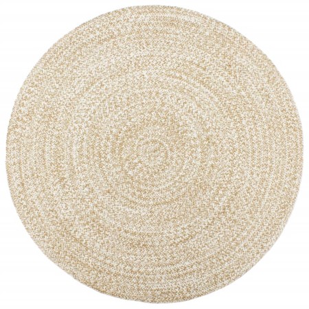 Handgefertigter Teppich aus brauner und weißer Jute 240 cm von vidaXL, Teppiche - Ref: Foro24-343619, Preis: 154,64 €, Rabatt: %