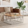 Stainless steel and silver recycled wood coffee table by vidaXL, Coffee table - Ref: Foro24-350064, Price: 112,52 €, Discount: %