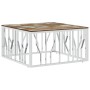 Stainless steel and silver recycled wood coffee table by vidaXL, Coffee table - Ref: Foro24-350064, Price: 112,52 €, Discount: %