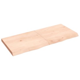 Untreated solid oak wood wall shelf 140x60x(2-6) cm by vidaXL, Shelves and shelves - Ref: Foro24-363587, Price: 87,85 €, Disc...