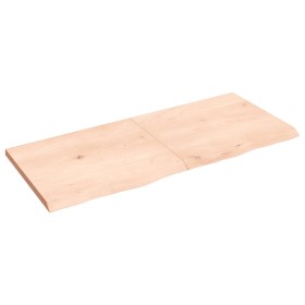 Untreated solid oak wood wall shelf 140x60x(2-4) cm by vidaXL, Shelves and shelves - Ref: Foro24-363586, Price: 83,48 €, Disc...