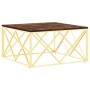 Golden stainless steel coffee table solid recycled wood by vidaXL, Coffee table - Ref: Foro24-349974, Price: 223,46 €, Discou...