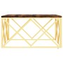 Golden stainless steel coffee table solid recycled wood by vidaXL, Coffee table - Ref: Foro24-349974, Price: 223,46 €, Discou...