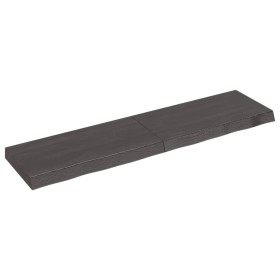 Wall shelf made of dark brown treated oak wood, measuring 120x30x(2-6)cm. by vidaXL, Shelves and shelves - Ref: Foro24-363813...