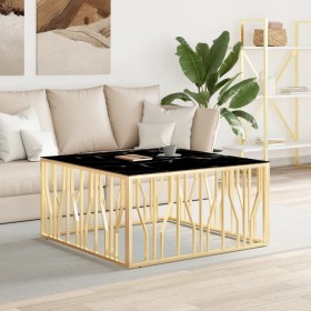 Stainless steel and gold glass coffee table 100x100x50 cm by vidaXL, Coffee table - Ref: Foro24-350068, Price: 308,63 €, Disc...