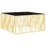 Stainless steel and gold glass coffee table 100x100x50 cm by vidaXL, Coffee table - Ref: Foro24-350068, Price: 308,63 €, Disc...