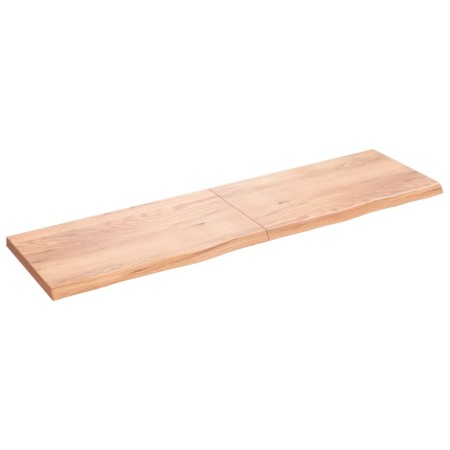 Light brown treated oak wood wall shelf 220x60x(2-6) cm by vidaXL, Shelves and shelves - Ref: Foro24-363739, Price: 149,11 €,...