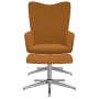 Brown velvet relaxation chair with footrest by vidaXL, Armchairs - Ref: Foro24-327740, Price: 89,49 €, Discount: %