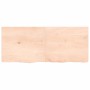 Estante de pared madera maciza roble sin tratar 120x50x(2-4) cm de vidaXL, Estantes y estanterías - Ref: Foro24-363576, Preci...