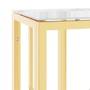 Golden stainless steel and glass console table 70x30x70 cm by vidaXL, Side tables - Ref: Foro24-350034, Price: 197,98 €, Disc...