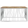 Silver stainless steel and recycled wood coffee table by vidaXL, Coffee table - Ref: Foro24-350072, Price: 203,99 €, Discount: %