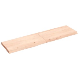 Untreated solid oak wood wall shelf 120x30x(2-4) cm by vidaXL, Shelves and shelves - Ref: Foro24-363572, Price: 43,46 €, Disc...