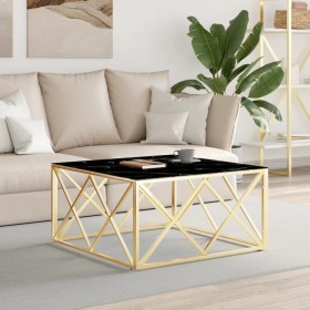 Golden stainless steel and glass coffee table 80x80x40 cm by vidaXL, Coffee table - Ref: Foro24-349972, Price: 211,99 €, Disc...