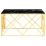 Mesa de centro de acero inoxidable y vidrio dorada 80x80x40 cm de vidaXL, Mesas de centro - Ref: Foro24-349972, Precio: 183,5...