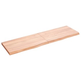 Light brown treated oak wood wall shelf 140x40x(2-4) cm by vidaXL, Shelves and shelves - Ref: Foro24-363702, Price: 70,99 €, ...