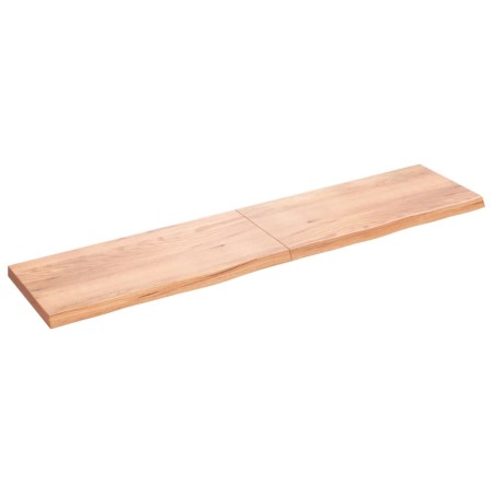 Light brown treated oak wood wall shelf 220x50x(2-6) cm by vidaXL, Shelves and shelves - Ref: Foro24-363737, Price: 129,18 €,...