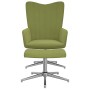 Silla de relajación con reposapiés terciopelo verde claro de vidaXL, Sillones - Ref: Foro24-327735, Precio: 95,18 €, Descuent...