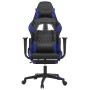 Gaming chair with footrest in black and blue synthetic leather by vidaXL, Gaming chairs - Ref: Foro24-3143764, Price: 145,49 ...