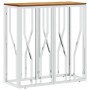 Console table stainless steel and solid silver acacia wood by vidaXL, Side tables - Ref: Foro24-350039, Price: 159,32 €, Disc...