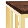 Mesa de centro acero inoxidable madera maciza reciclada dorada de vidaXL, Mesas de centro - Ref: Foro24-350046, Precio: 147,6...