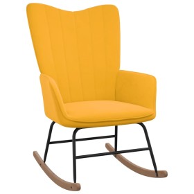 Silla mecedora de terciopelo amarillo mostaza de vidaXL, Mecedoras - Ref: Foro24-327750, Precio: 136,99 €, Descuento: %