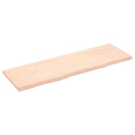 Untreated solid oak wood wall shelf 160x50x(2-4) cm by vidaXL, Shelves and shelves - Ref: Foro24-363592, Price: 98,55 €, Disc...