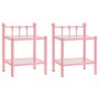 2 metal and glass pink and transparent nightstands by vidaXL, Nightstands - Ref: Foro24-325079, Price: 57,22 €, Discount: %