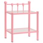 2 metal and glass pink and transparent nightstands by vidaXL, Nightstands - Ref: Foro24-325079, Price: 57,22 €, Discount: %