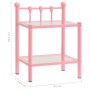 2 metal and glass pink and transparent nightstands by vidaXL, Nightstands - Ref: Foro24-325079, Price: 57,22 €, Discount: %