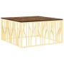 Stainless steel coffee table solid recycled wood gold by vidaXL, Coffee table - Ref: Foro24-350070, Price: 312,77 €, Discount: %