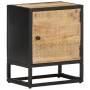 Mesita de noche puerta tallada madera mango rugosa 40x30x50 cm de vidaXL, Mesitas de noche - Ref: Foro24-320945, Precio: 101,...