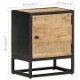 Mesita de noche puerta tallada madera mango rugosa 40x30x50 cm de vidaXL, Mesitas de noche - Ref: Foro24-320945, Precio: 101,...