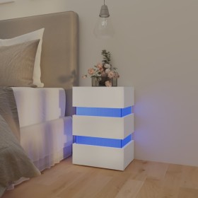 Mesita de noche luz LED madera de ingeniería blanco 45x35x67 cm de vidaXL, Mesitas de noche - Ref: Foro24-326840, Precio: 108...