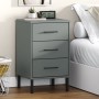 OSLO gray pine solid wood metal legs bedside table by vidaXL, Nightstands - Ref: Foro24-350977, Price: 86,89 €, Discount: %