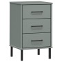 OSLO gray pine solid wood metal legs bedside table by vidaXL, Nightstands - Ref: Foro24-350977, Price: 86,89 €, Discount: %