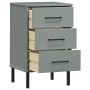 OSLO gray pine solid wood metal legs bedside table by vidaXL, Nightstands - Ref: Foro24-350977, Price: 86,89 €, Discount: %