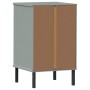 OSLO gray pine solid wood metal legs bedside table by vidaXL, Nightstands - Ref: Foro24-350977, Price: 86,89 €, Discount: %