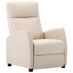 Cream Fabric Recliner by vidaXL, Armchairs - Ref: Foro24-289705, Price: 178,84 €, Discount: %